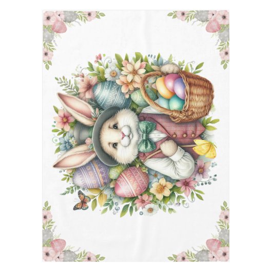 Vintag/klassisch Niedlich Osterhase Tischdecke (Vorderseite)