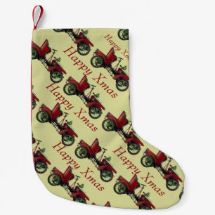VINTAG/KLASSISCH ROTE KRAFTWAGEN - Happy Xmas Kleiner Weihnachtsstrumpf