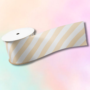 Vintag klassische, gelbe und weiße Streifen Satinband