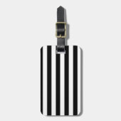 Vintag klassische schwarz-weiße Streifen Gepäckanhänger (Vorderseite vertikal)