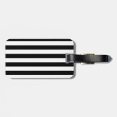 Vintag klassische schwarz-weiße Streifen Gepäckanhänger (Rückseite horizontal)