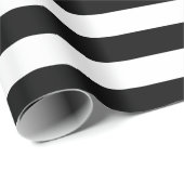 Vintag klassische schwarz-weiße Streifen Geschenkpapier (Rolleneckpunkt)