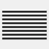 Vintag klassische schwarz-weiße Streifen Geschenkpapier Set (Vorderseite)