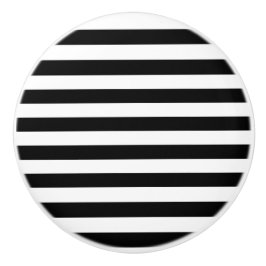 Vintag klassische schwarz-weiße Streifen Keramikknauf