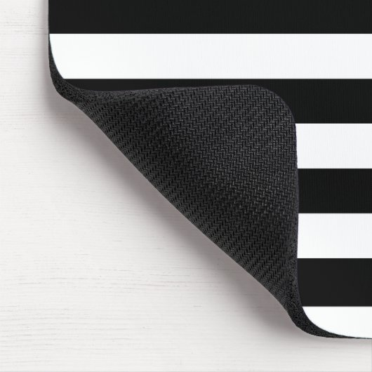 Vintag klassische schwarz-weiße Streifen Mousepad (Ecke)
