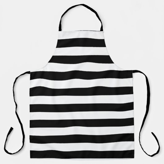 Vintag klassische schwarz-weiße Streifen Schürze (Vorderseite)