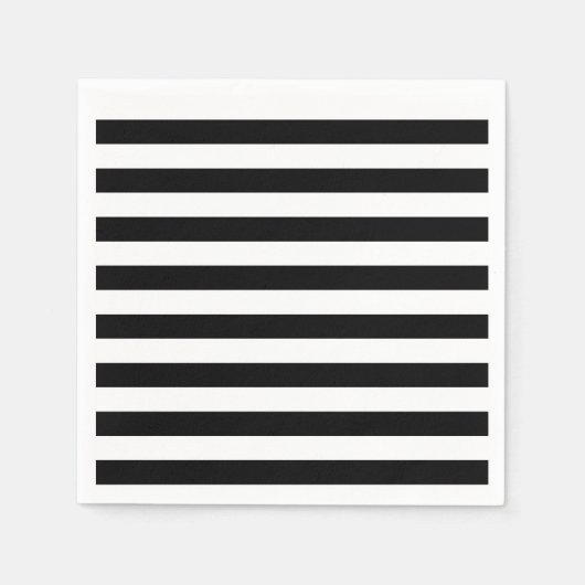 Vintag klassische schwarz-weiße Streifen Serviette (Vorderseite)