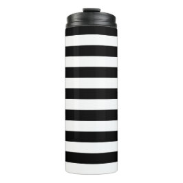 Vintag klassische schwarz-weiße Streifen Thermosbecher