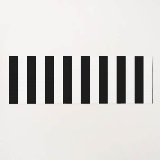 Vintag klassische schwarz-weiße Streifen Yogamatte (Rückseite (Horizontal))