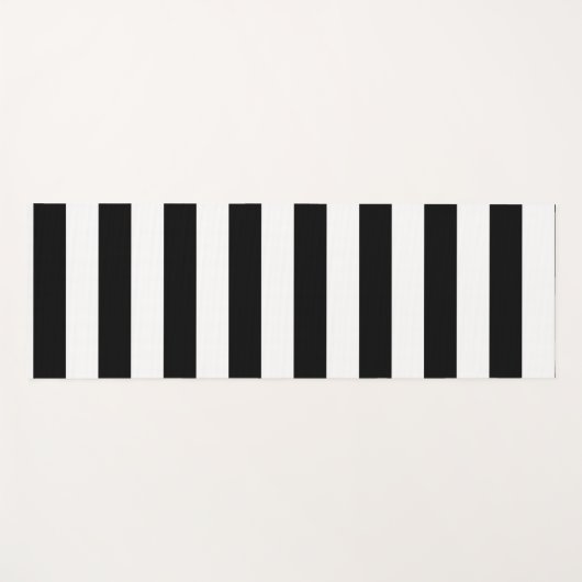 Vintag klassische schwarz-weiße Streifen Yogamatte (Vorderseite (Horizontal))