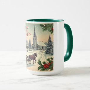 Vintag/klassische Weihnachtsszene Tasse