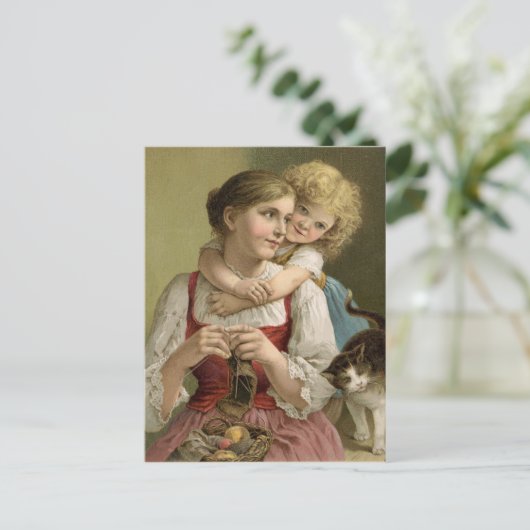 Vintag Knetmutter Postkarte (Stehend Vorderseite)