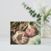 Vintag Knoblauch Postkarte (Stehend Vorderseite)