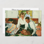 Vintag kochen Erntedank Abendessen in der Küche Einladung (Vorne/Hinten)
