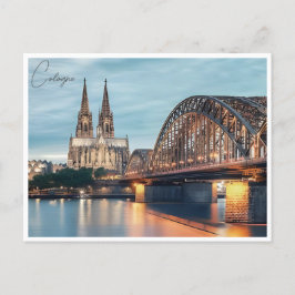 Vintag Köln Deutschland Reiseroute Postkarte