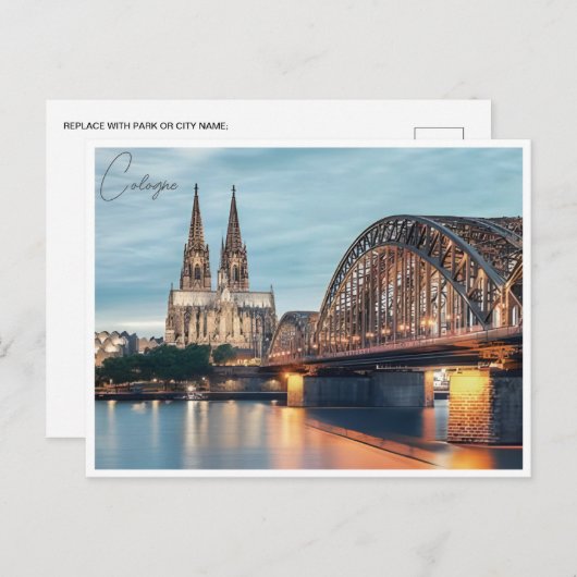 Vintag Köln Deutschland Reiseroute Postkarte (Vorne/Hinten)