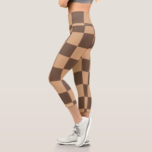 Vintag kontrolliert in Warm Browns Capri Leggings (Links)