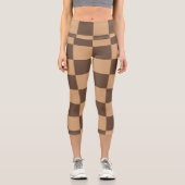 Vintag kontrolliert in Warm Browns Capri Leggings (Vorderseite)