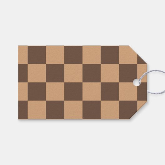 Vintag kontrolliert in Warm Browns Geschenkanhänger (Vorderseite (Horizontal))