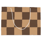 Vintag kontrolliert in Warm Browns Große Geschenktüte (Rückseite)