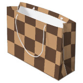 Vintag kontrolliert in Warm Browns Große Geschenktüte (Rückseite Schrägansicht)