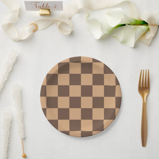 Vintag kontrolliert in Warm Browns Pappteller (Hochzeit)