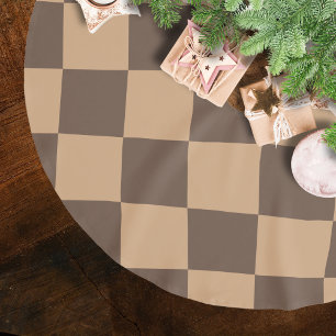 Vintag kontrolliert in Warm Browns Polyester Weihnachtsbaumdecke