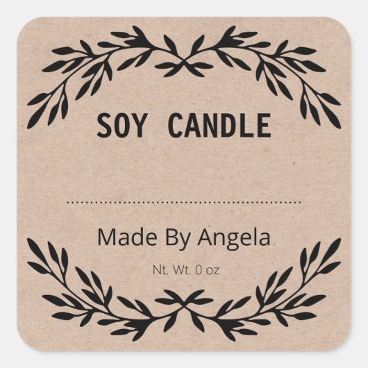 Vintag Kraft Homemade Blank Quadratischer Aufkleber (Vorderseite)