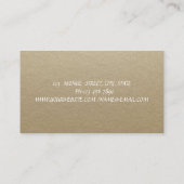 Vintag, Kraft, Spitze, Aquarellfarben, Blume Visitenkarte (Rückseite)