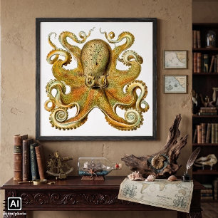 Vintag Kraken, Octopus Gamochonia, Ernst Haeckel Poster