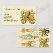 Vintag Kraken, Octopus Gamochonia, Ernst Haeckel Visitenkarte (Vorne/Hinten)