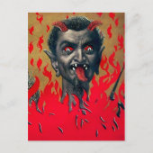 Vintag Krampus Devil Head Postkarte (Vorderseite)