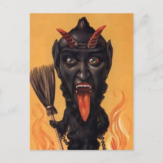 Vintag Krampus Devil Postcard Postkarte (Vorderseite)