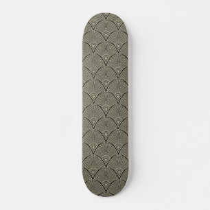 Vintag, Kunst nouveau, Beige, Grau, Kunst-Deko, Skateboard