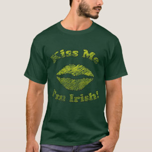 Vintag küssen Sie mich, den ich irisches Shirt bi
