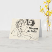 Vintag Küssen Süssen Lesben Hochzeit Karte (Gelbe Blume)