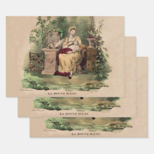 Vintag La Bonne Mere (die gute Mutter), restaurier Geschenkpapier Set