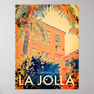 Vintag La Valencia Hotel Travel Poster