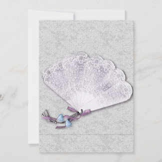 Vintag Lace Fan Wedding Einladung