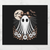 Vintag Lace Ghost Halloween Schaumweinetikett (Einzelnes Label)