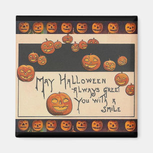 Vintag Lächeln Halloween Jack o'Lanterns Magnet