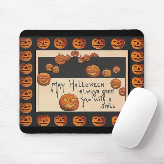 Vintag Lächeln Halloween Jack o'Lanterns Mousepad (Mit Mouse)