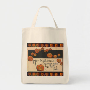 Vintag Lächeln Halloween Jack o'Lanterns Tragetasche