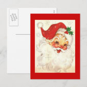 Vintag lächelnder Weihnachtsmann Feiertagspostkarte (Vorne/Hinten)