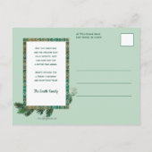 Vintag lächelnder Weihnachtsmann, Weihnachtsbaum u Postkarte (Rückseite)