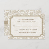 Vintag Lacy-Blätter Hochzeit im Herbst R.S.V.P.-Ka RSVP Karte (Vorne/Hinten)