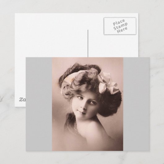 Vintag Lady Circa 1900 Postkarte (Vorne/Hinten)