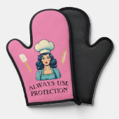 Vintag Lady Funny Oven Mitt Ofenhandschuh (Vorderseite/Rückseite)