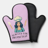 Vintag Lady Funny Oven Mitt Ofenhandschuh (Vorderseite/Rückseite)