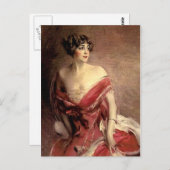 Vintag Lady Portrait - Boldini Postkarte (Vorne/Hinten)